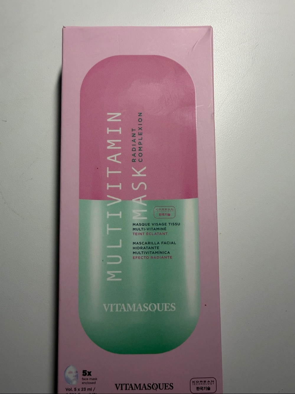 VITAMASQUES Multivitamin Radiant Sheet Mask — Pink & Green